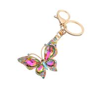 Gierzijia Porte-clés papillon mignon en strass pour femme, porte-clés de voiture pour sac à main, sac à main, portefeuille, décoration, coloré, taille unique