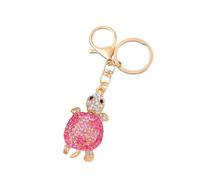 Gierzijia Porte-clés tortue mignon avec strass pour voiture, sac à main, rose, taille unique