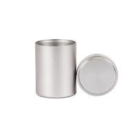 Gierzijia Seal Mini boîtes à thé rondes en alliage d'aluminium de titane coloré pour café, thé, bonbons, feuilles de thé (argent, 60 ml)