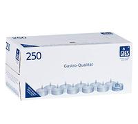 Gies 205-479000-10 Carton de 250 Bougies Chauffe-Plats avec coupelles métalliques t Durée de Combustion 8 Heures Blanc Diamètre 38 mm