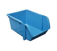 Gies Boîte de rangement empilable stable - 27,5 x 20 cm - Sans BPA - Bleu - Fabriqué en Allemagne