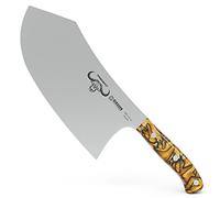 Giesser depuis 1776 - fabriqué en Allemagne - Couperet 22 cm Spicy Orange, PremiumCut Butcher No 1, couperet, acrylique, exotique, inoxydable, couteau à griller allemand tranchant