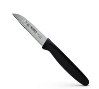 Giesser depuis 1776 - fabriqué en Allemagne - Couteau d'office noir, lame 8 cm, antidérapant, petit couteau de cuisine lavable au lave-vaisselle, acier inoxydable