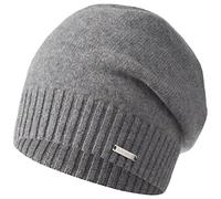 GIESSWEIN Bonnet en Cachemire Schwarzenstein Gris One Size - Casquette 100% Cachemire, Bonnet Long de Haute qualité pour Dames, Coupe Parfaite, Chapeau élégant pour Femmes et Hommes