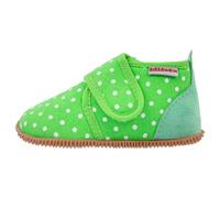 Giesswein Chaussons Stans - Slim Fit Vert 22 - Chaussures antidérapantes pour Enfants, Chaussures de Marche pour bébés, Slippers de Jardin d'enfants pour Filles, Chaussons avec Fermeture Velcro