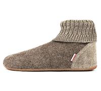 Giesswein Chaussures de hutte Wildpoldsried Enfants Taupe 29 - Chaussons Hauts Unisexes pour Enfants, Pantoufles en Feutre Chaud pour Filles et garçons, Semelle en Caoutchouc Solide