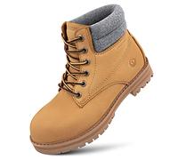 Giesswein Leather Merino Boot Hommes Camel 43 - Bottes à Lacets pour Hommes avec Laine mérinos, Chaussures d'hiver en Cuir, Worker Boots Chaudement fourrées