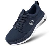 GIESSWEIN Merino Curve Max Men - Baskets en mérinos avec rembourrage absorbant les chocs - Confortable à porter avec Wechselfußbett - Sohle long Naturkautschuk für best Bodenhaftung, Ocean Blue, 41 EU