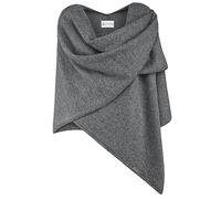 GIESSWEIN Merino Lambswool Poncho Merino Lambswool Poncho caillou, ONE - Jersey élégant en maille fine 100% laine d'agneau, Ècharpe XXL, cape et poncho doux pour femmes, tabouret pour l'été et l'hiver