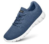 Giesswein Merino Runners Men Bleu Jeans 41 - Baskets Respirantes en Laine mérinos, Chaussures légères et pour Hommes, Semelle remplaçable