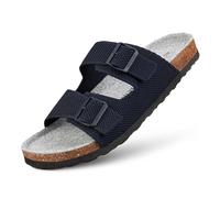 GIESSWEIN Merino Slides Men - Mule avec semelle ergonomique en liège - Sandale confortable avec sangles réglables en continu en tissu tricoté ajour - Chaussons avec semelle intérieure confortable en