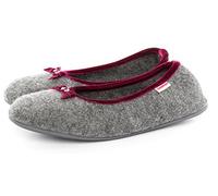 Giesswein Pantoufle Hohenau Gris 39 - Pantoufles fermées pour Femmes au Design de Ballerine | Chaussons en Feutre Chaud 100% Laine | Chaussures en Feutre léger
