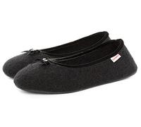 Giesswein Pantoufle Hohenau Noir 39 - Pantoufles fermées pour Femmes au Design de Ballerine | Chaussons en Feutre Chaud 100% Laine | Chaussures en Feutre léger