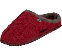 Giesswein Pantoufle Neudau Cerise 38 - Chaussons en Feutre, Pantoufles Unisexes légères avec Motif câble, Mules pour Hommes et Femmes, antidérapants, Sensation Pieds Nus