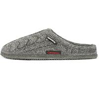 Giesswein Pantoufle Neudau Gris 40 - Chaussons en Feutre, Pantoufles Unisexes légères avec Motif câble, Mules pour Hommes et Femmes, antidérapants, Sensation Pieds Nus