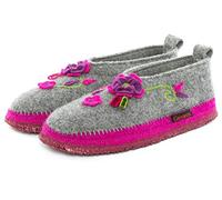 Giesswein Pantoufle Tangerhuette Gris 36 - Chaussons fermées pour Femmes | Chaussures de hutte Chaudes en Feutre de Laine | adaptées aux Semelles intérieures