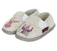 Giesswein Pantoufles de Filles Thüngen Gris 32 - Chaussons en Feutre Chaud pour Enfants | Semelle antidérapante et en Caoutchouc Souple | Largeur Flexible pour Pieds étroits et Larges