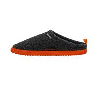 Giesswein Woolpops Anthracite/Orange néon 39 - Pantoufles pour Femmes et Hommes, Chaussons en Feutre Unisexes, Mules avec Semelle antidérapante en Caoutchouc Naturel