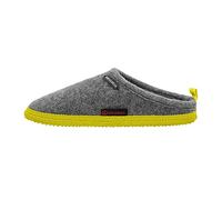 GIESSWEIN Woolpops Gris Clair/Citron Vert 43 - Pantoufles pour Femmes et Hommes, Chaussons en Feutre Unisexes, Mules avec Semelle antidérapante en Caoutchouc Naturel