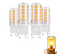 GifBasg Ampoules LED G9 3W, Équivalentes à 33W 40W 50W Halogène, Blanc Chaud 2700K, 500LM, Pas de Scintillement, CRI 83+, AC/DC 220-240V, Installation Facile, Écologiques, Pack de 4