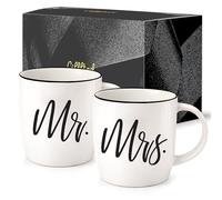 Gifffted Mr Mrs Tasses - Ensemble de Deux Mugs À Café Pour M. et Mme - Cadeau D'anniversaire de Mariage, Fiançailles, Noël Pour Couple, Mariée et Marié
