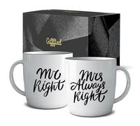 Gifffted Mr Right Mrs Always Right Mugs, Cadeau De Mariage Unique Pour le Couple,cadeaux Pour Fiançailles,anniversaire, Mariée et le Marié, Cadeaux de Noël, Ensemble À Café, Original Couples Tasses