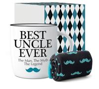 Gifffted Tasse De Meilleur Oncle, Original Idée Cadeau Pour Anniversaire, Noel, Cadeau Saint Valentin Homme, Bleu, Fête des Pères, Céramique Mug, 380 ML