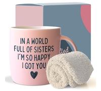 Gifffted Tasse De Meilleur Soeur, Mug Original Idée Cadeau Pour Anniversaire, Cadeau Soeur Naissance, Soeurs, Elle, Noel, Saint Valentin Femme, Fête des Mères, 380 ML