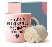 Gifffted Tasse De Meilleur Soeur, Mug Original Idée Cadeau Pour Anniversaire, Cadeau Soeur Naissance, Soeurs, Elle, Noel, Saint Valentin Femme, Fête des Mères, 380 ML