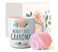 Gifffted Tasse Meilleure Grand-mère, ensemble cadeau pour grand-mère, tasse et chaussettes pour grand-mère, cadeau de noel, cadeau d'anniversaire, Fête des Mères, 380ml Tasse