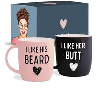 Gifffted Tasses Homme Et Femme, I Like His Beard, Mug Original Idée Cadeau Anniversaire Mariage Couple, Saint Valentin Elle Et Lui, Amis, Famille, Amoureux, Mr Et Mrs, Noel, Cafe, Tasse