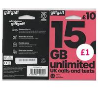 GiffGaff sim card with ?5 FREE credit
