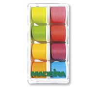 Boite de 8 Bobines de Fils à Broder Frosted Matt de (200 mètres) - Couleurs Vives et Mat Absolu(...) - Multicolore