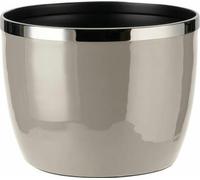 Gift Company Cache-pot Saigon avec anneau métallique M, pot de fleurs, pot de plantes, fer / acier, Sandstone / argent, H 17 cm, 1060904029