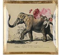 Gift Company Glasteller Love Plates Elefant S, Dekoteller, Schale, Glas, Weiß, Gold, 10 x 10 cm, 1043403020