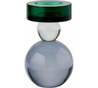 Gift Company Kerzenhalter Sari Kugel, Kerzenständer, Kristallglas, Grün, Transparent, Grau, 13 cm, 1094601008