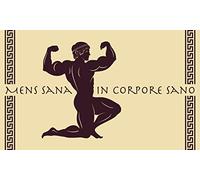 Gift Company Paillasson Men Saine dans Un Corps sain, Coco, Beige/Marron foncé, 75 x 2 x 45 cm