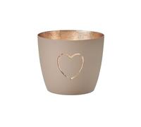 Gift Company Photophore Madras Coeur M, Porte-bougie à chauffe-plat, Fer, Sandstone, 8.5 cm