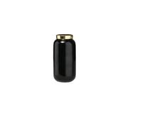 Gift Company Saigon - Mini vase avec anneau en métal - Hauteur : 9,5 cm - Noir/doré - 4,6 x 9,5 x 4,6 cm