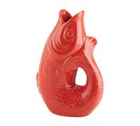 Gift Company Vase Monsieur Carafon L, vase décoratif en forme de poisson Faïence, Coral Red