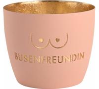 Gift Company Windlicht Madras Busenfreundin M, Teelichthalter, Kerzenhalter, Eisen, Pastellrosa / Gold, H 8.5 cm, 1145304012