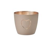 Gift Company Photophore Madras Coeur M, Porte-bougie à chauffe-plat, Fer, Sandstone, 8.5 cm