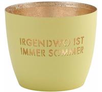 Gift Company Windlicht Madras Irgendwo ist immer Sommer M, Teelichthalter, Kerzenhalter, Eisen, Pastellgelb, Gold, 8.5 cm, 1092304080