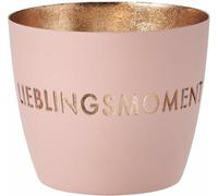 Gift Company Windlicht Madras Lieblingsmoment M, Teelichthalter, Kerzenhalter, Eisen, Blush, Gold, 8.5 cm, 1064104062