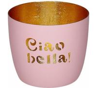 Gift Company Windlicht Madras M, Ciao bella!, Teelichthalter, Kerzenhalter, Eisen, Rosa / Gold, H 8.5 cm, 1210904012