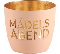 Gift Company Windlicht Madras Mädelsabend M, Teelichthalter, Kerzenhalter, Eisen, Pastellorange / Gold, H 8.5 cm, 1122104076