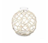 Gift Decor Boule décorative Blanche Transparente en Verre Corde 18 x 20 cm (6 unités)