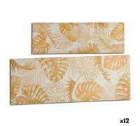 Gift Decor Canvas Feuille de plante or 90 x 30 x 1,5 cm (12 pièces)