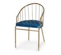 Gift Decor Chaise Doré Bleu Barres 51 x 81 x 52 cm
