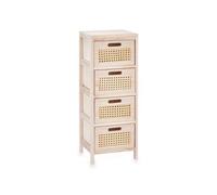Commode en rotin naturel 27 x 73 x 25 cm 4 tiroirs - Marque : Gift Decor - EAN : 8430852932907